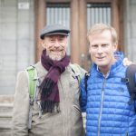 Kenny Broad and Conrad Anker during their visit to McGill. (Simon Poitrimolt / McGill Tribune)