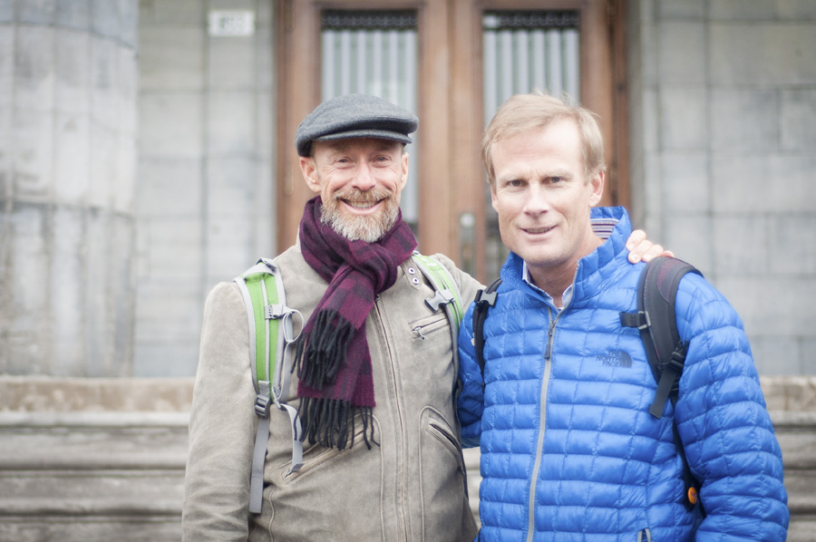 Kenny Broad and Conrad Anker during their visit to McGill. (Simon Poitrimolt / McGill Tribune)