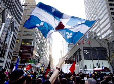 Students demonstrate in solidarity with student movements around the world. (Sam Reynolds / McGill Tribune)