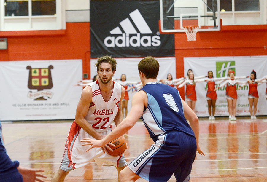 Aleksandar Mitrovic looks to score from the top of the key. (Alexandra Allaire / McGill Tribune)